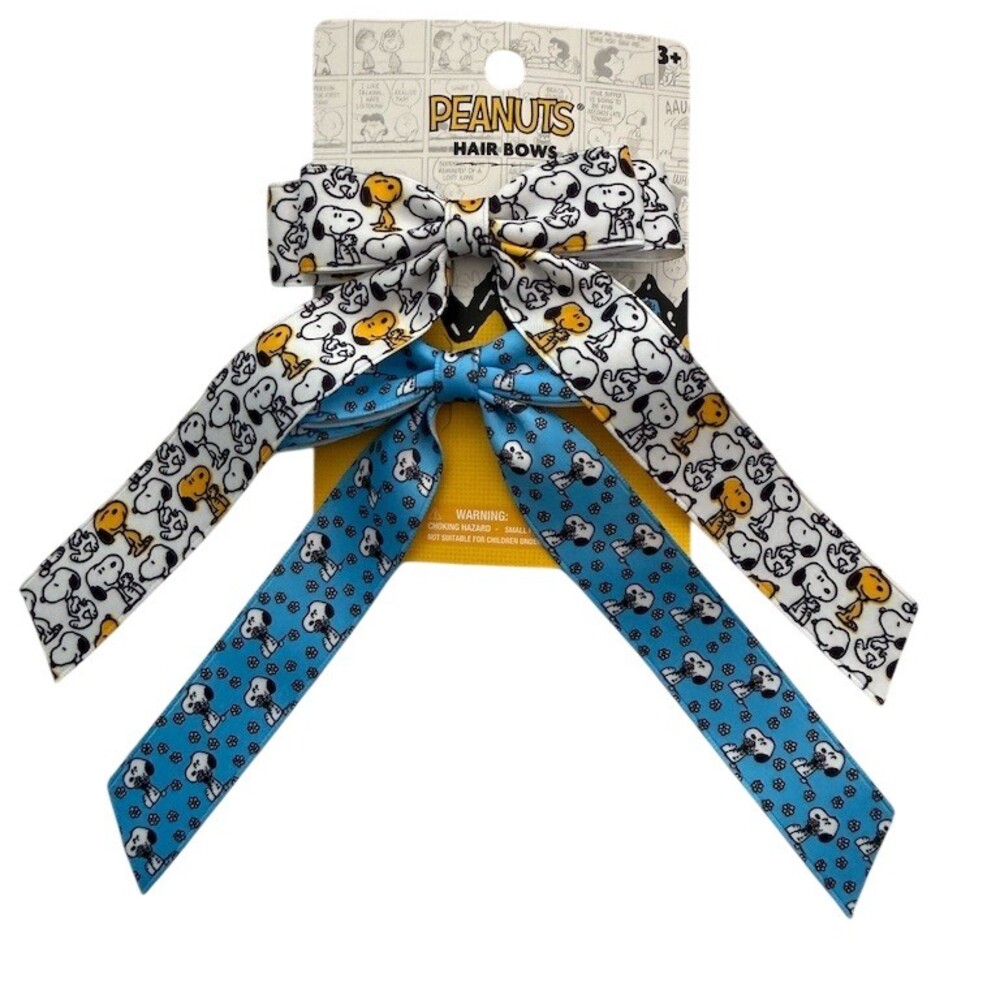 Reserve for BrittPeanuts Snoopy Woodstock Hair Bows White & Blue Ribbon Clips